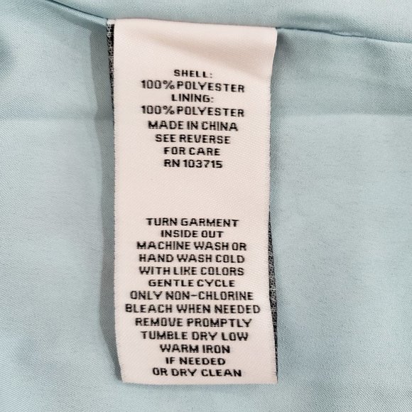 Nanette Lepore Aqua Floral LS Tie Neck Aqua Tiered Dress, 8 - Picture 9 of 12